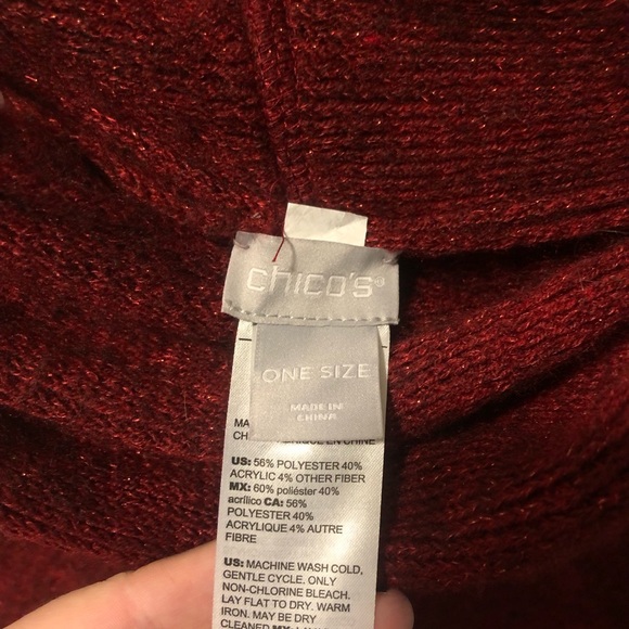 NWOT Chico’s Cowl Neck Poncho- One Size - Picture 5 of 5